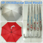 Payung Standar Silver Merah NP-041A Gagang J