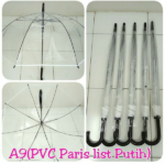 Payung Transparan A9 (PVC Paris List Putih)